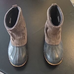 Sorel Men's 8.5 Brown Suede and Black Rubber Winter Boots Waterproof